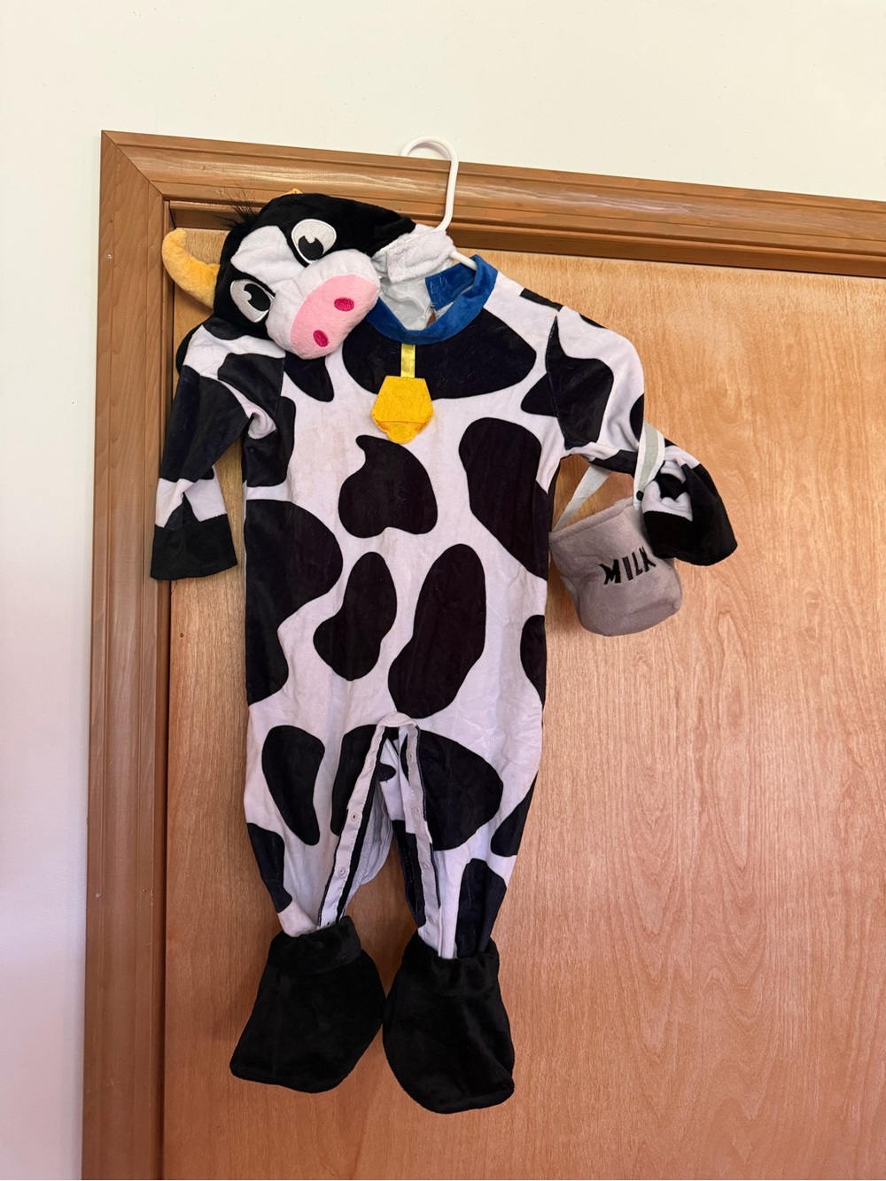 Cow Plush One-Piece Costume for Kids - Black & White
